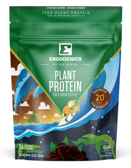 Ergogenics Plant Protein – Coffee Cold Brew Flavour, Plant-Based Protein Powder (720g)