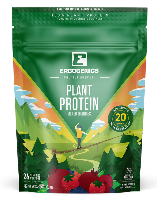 Ergogenics Plant Protein – Mixed Berry Flavour, Plant-Based Protein Powder (720g)