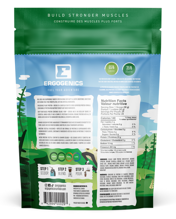 Ergogenics Plant Protein – Vanilla Plant-Based Protein Powder (720g)