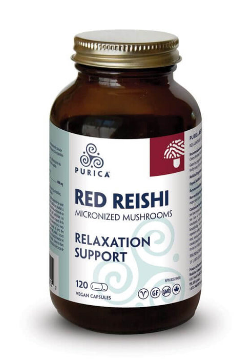 Purica Red Reishi Micronized Mushrooms - Relaxation Support 120 vcaps