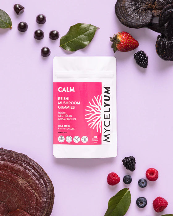 Mycelyum Calm Reishi Mushroom Gummies – Stress Relief, Vegan (30 Gummies) 30gummies