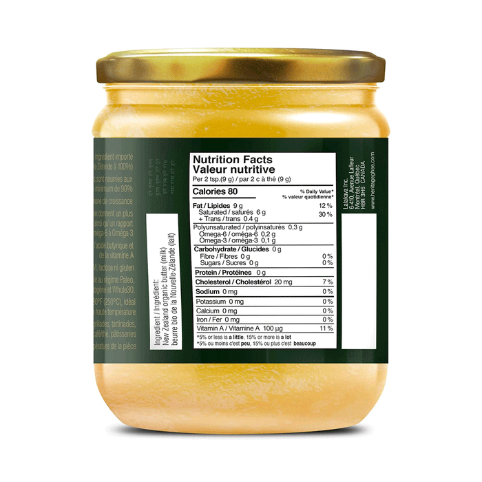 Heritage Ghee New Zealand Grass Fed, Organic 200g