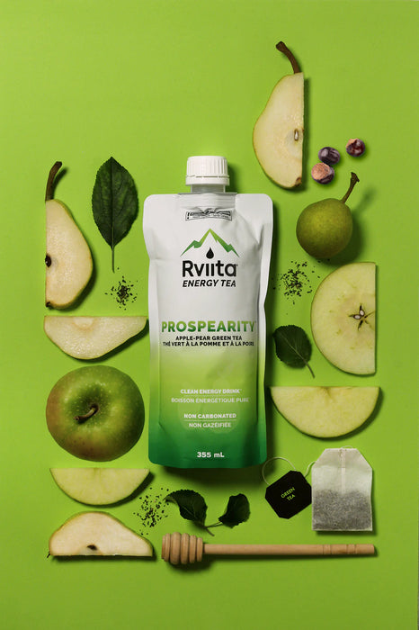 Rviita Prospearity Apple Pear Green Tea - Refreshing Natural Beverage (355ml)