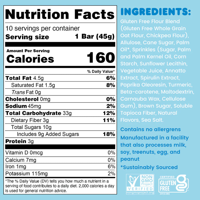 Whoa Dough Cookie Dough Snack Bar – Sprinkle Sugar, Gluten-Free (45g)