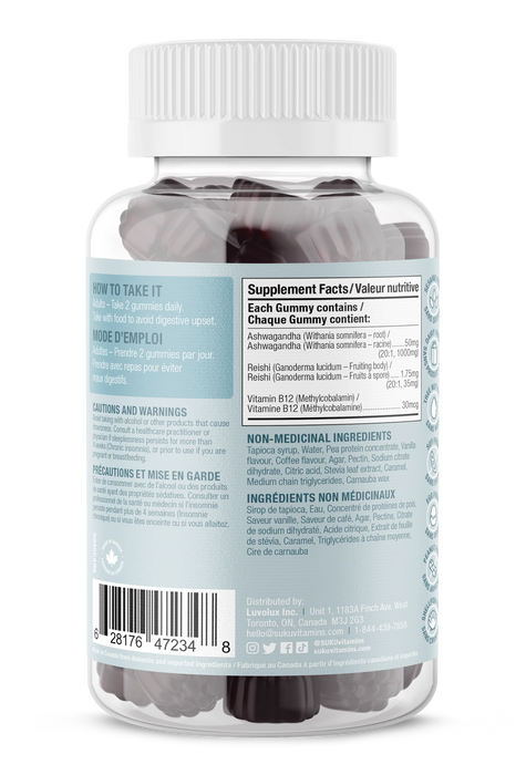 Suku Vitamins AshwaChill Ashwagandha – Stress Support Gummies (60 Gummies) 60gummies