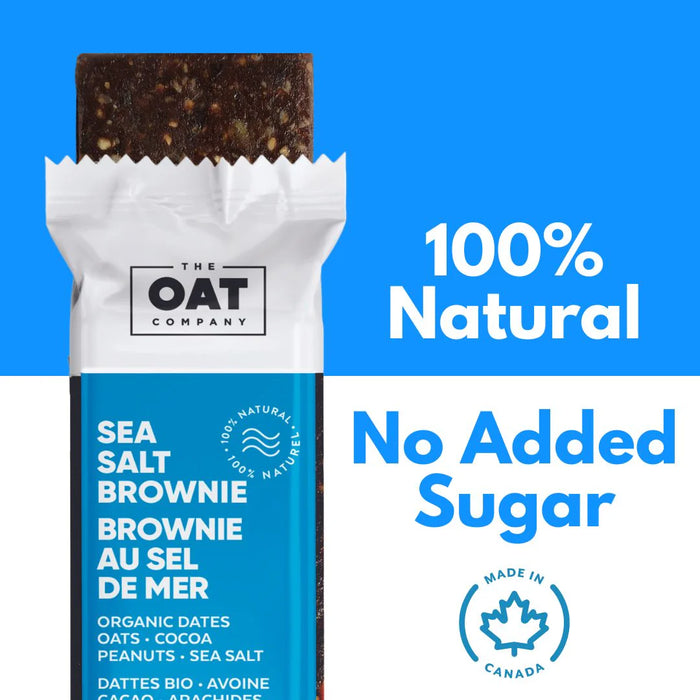 The Oat Company Sea Salt Brownie Energy Bar with Organic Dates, Oats, Cocoa, Peanuts, Sea Salt 55g