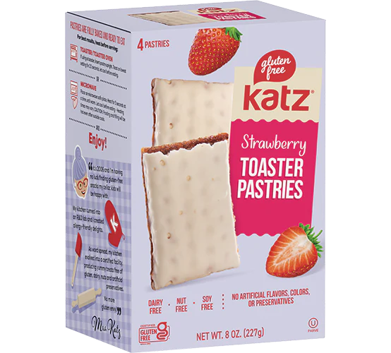 Katz Gluten Free Strawberry Toaster Pastries – Vegan Breakfast Treat (227g)