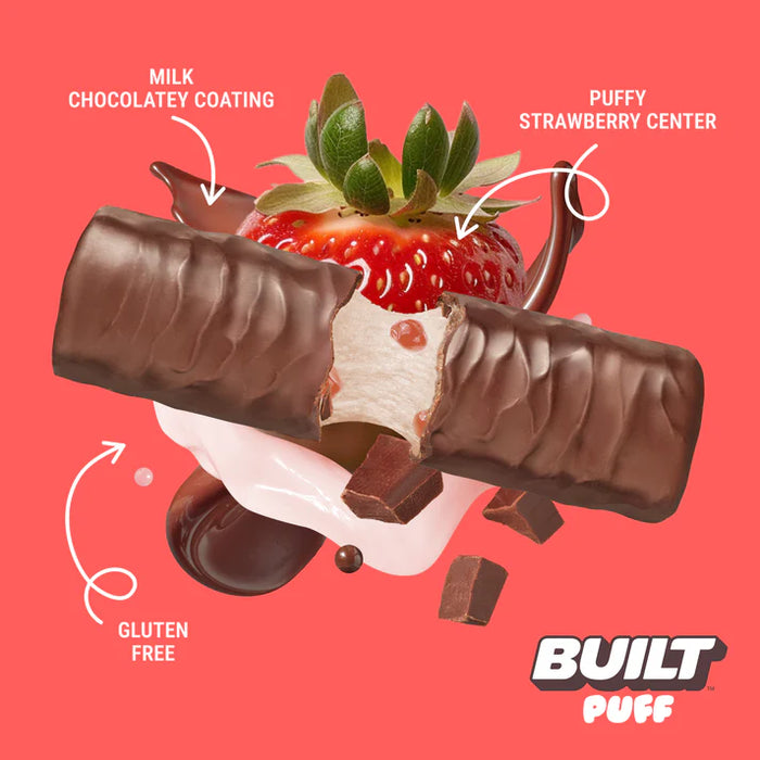 Built Bar Strawberries N' Cream Puff – Fruity Protein Bar with Marshmallow Center (40g)