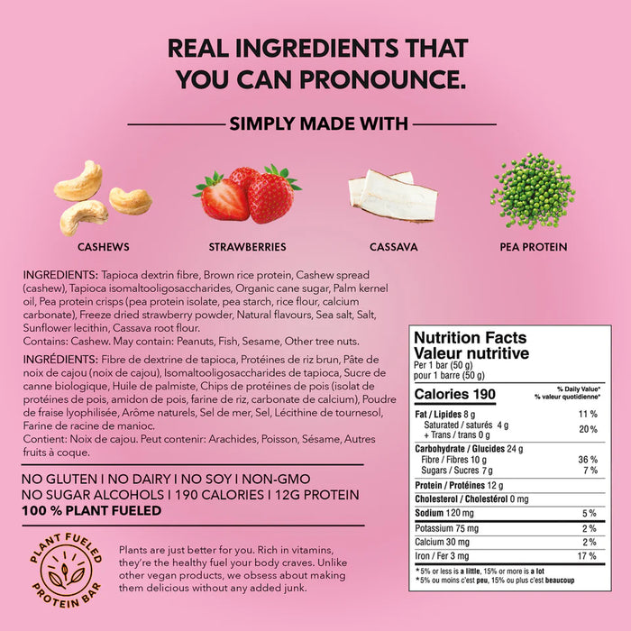 Trubar Strawberry Shorty Got Cake – Plant-Based Protein Bar, Gluten-Free (50g)