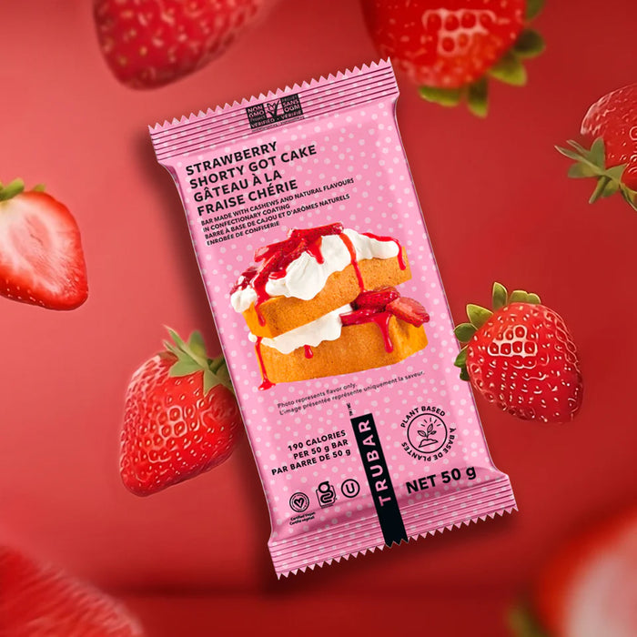 Trubar Strawberry Shorty Got Cake – Plant-Based Protein Bar, Gluten-Free (50g)