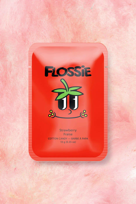 Flossie Strawberry Cotton Candy – Gourmet Flavored Treat (Single Pack)