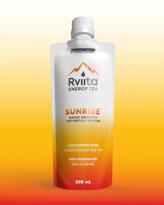 Rviita Energy Tea Sunrise Mango - Refreshing Natural Beverage (355ml)