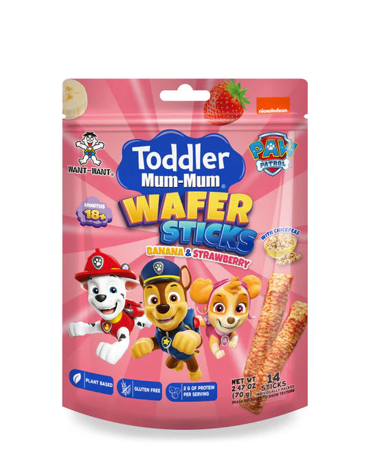 Toddler Mum-Mum Wafer Sticks – Banana & Strawberry with Chickpeas (70g)