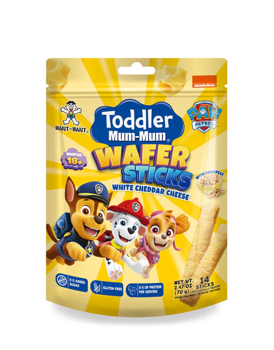 Toddler Mum-Mum Wafer Sticks – White Cheddar Cheese with Chickpeas (70g)