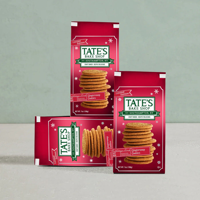 Tate's Cookies Gingersnap – Crunchy Gourmet Cookies (184g)