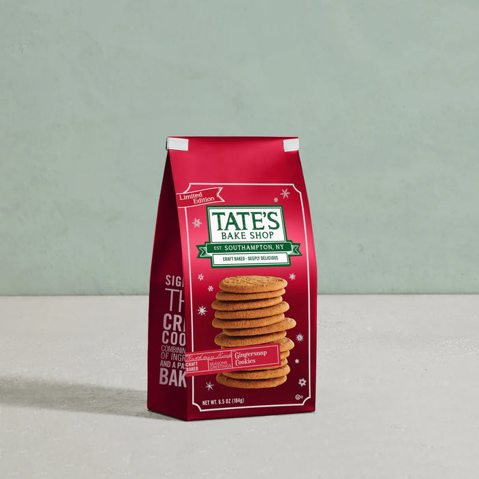 Tate's Cookies Gingersnap – Crunchy Gourmet Cookies (184g)