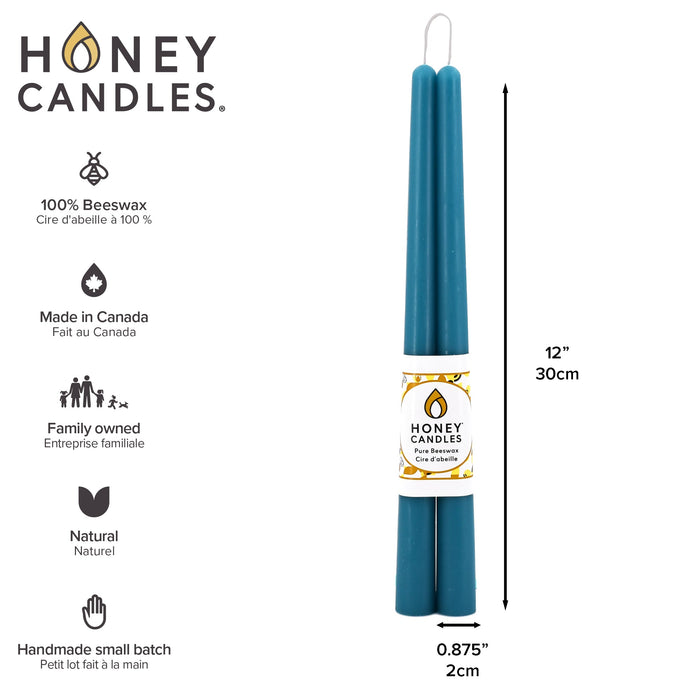 Honey's Candles Taper Pair Glacier Teal