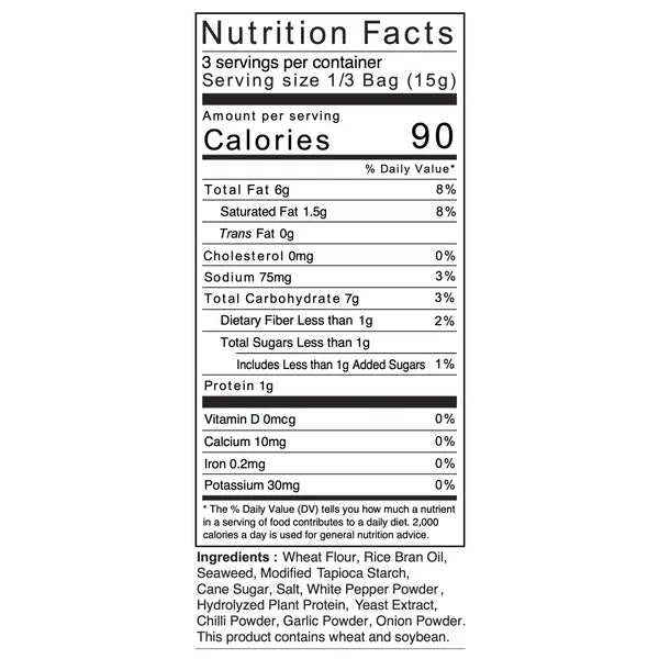 Nora Seaweed Snacks – Tempura Spicy Flavor, Crunchy Vegan Snack (28g)