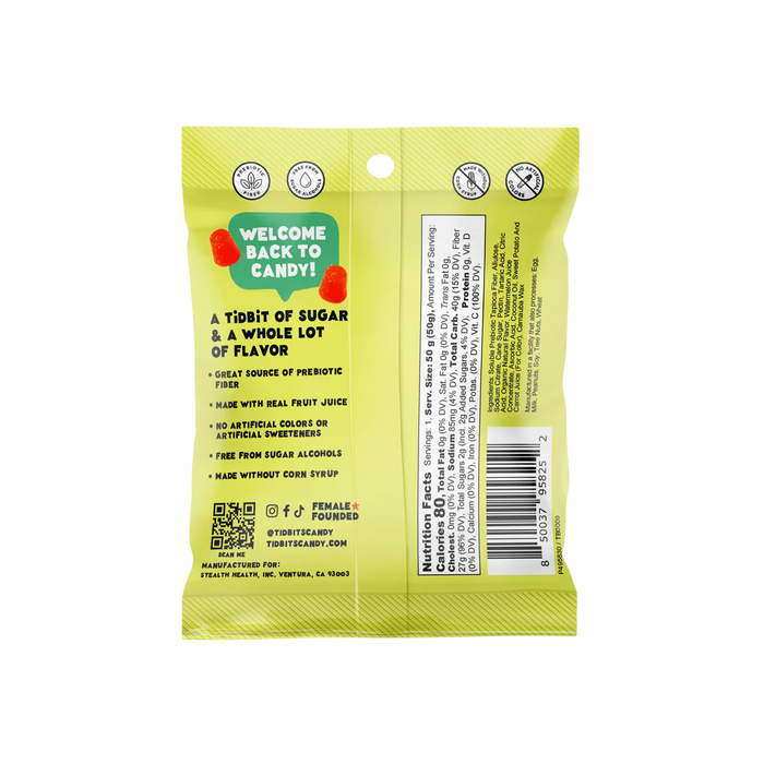Tidbits Prebiotic Gummies – Watermelon Flavor, Digestive Support (50g)