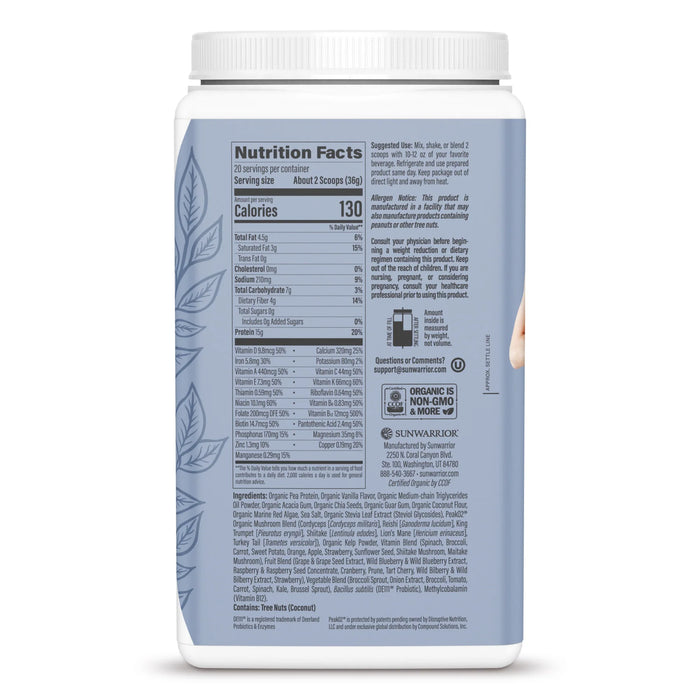 Sunwarrior Lean Plant-Based Superfood Shake Vanilla Flavour 720g