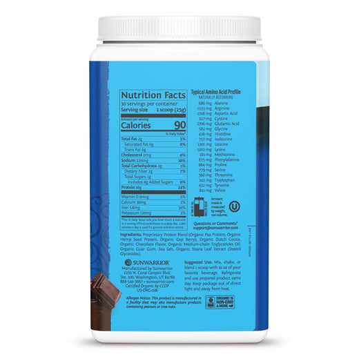 Sunwarrior Plant-Based Protein Blend Chocolate Flavour 750g
