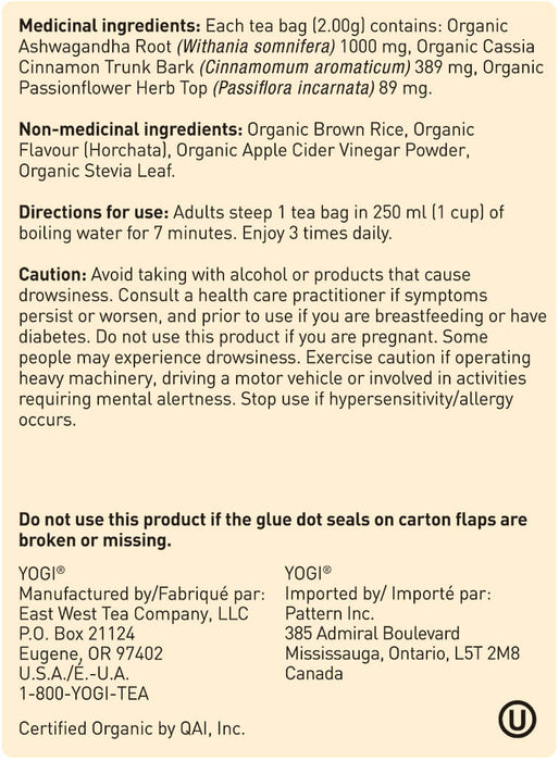 Yogi Herbal Tea, Stress Support - Soothing Cinnamon 16 Tea Bags