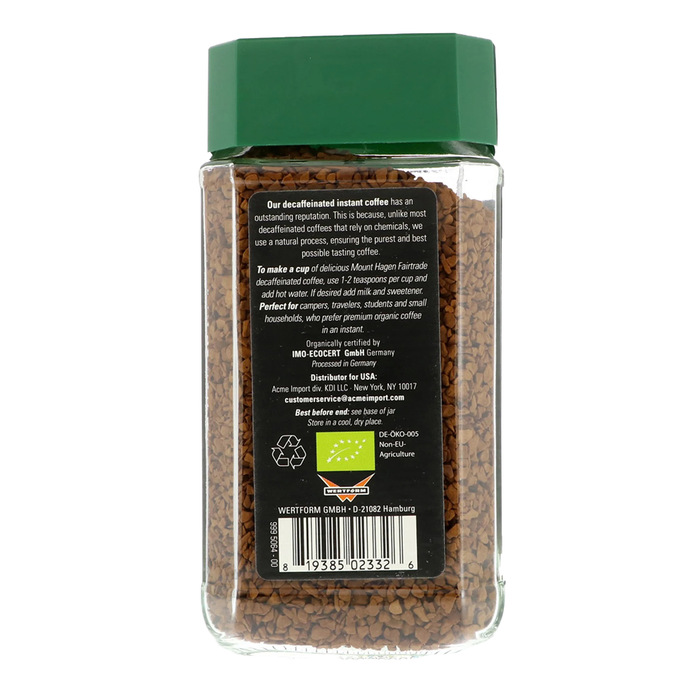 Mount Hagen Organic Fairtrade Instant Decaf Coffee 100g