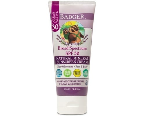 Badger SPF 30 Zinc Oxide Suncreen Lavender  87ml