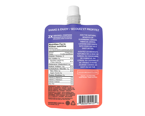 Goodvibes Juice Co. Get Well + Elderberry, Ginger, Hibiscus 50ml