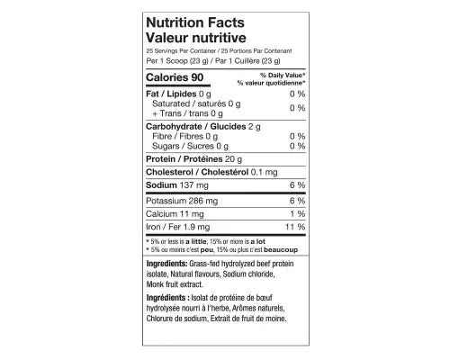 ALT Grass-Fed Beef Protein Peach Mango 25 Servings  575g