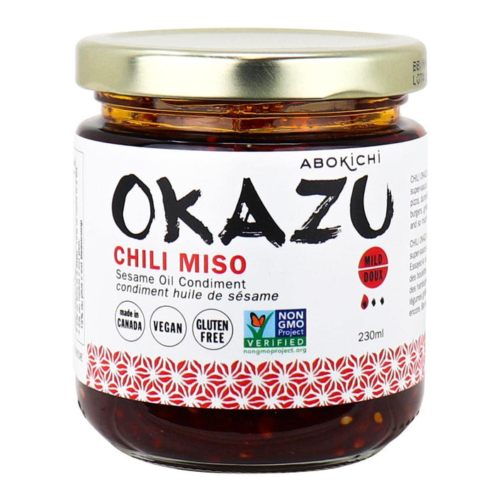 Abokichi Okazu Chili Miso Sesame Oil Condiment - Vegan, G.F. 230ml