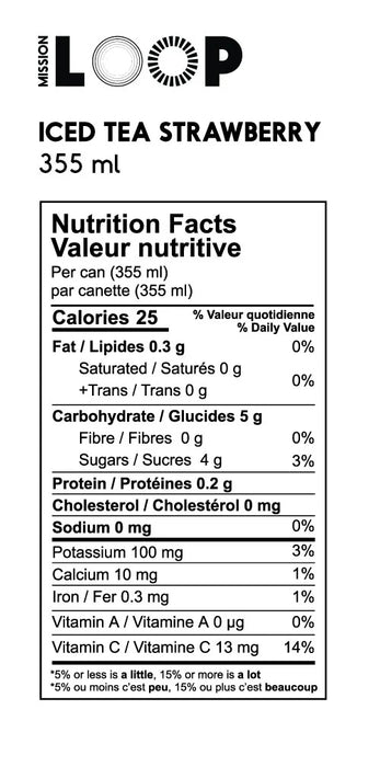 Loop Sparkling Iced Tea - Strawberry 355ml