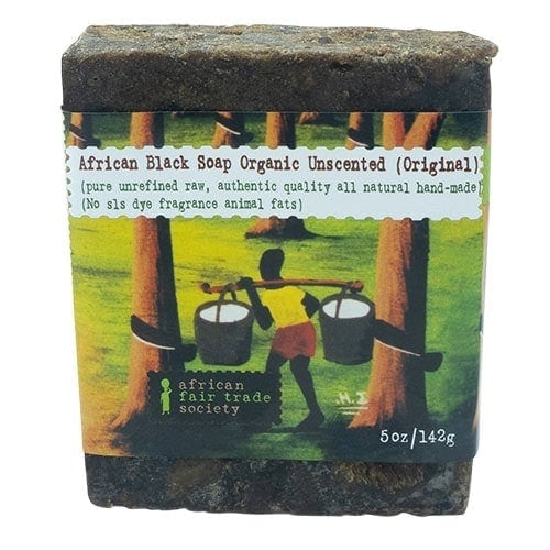 African Fair Trade African Black Soap Unscented Original 142g