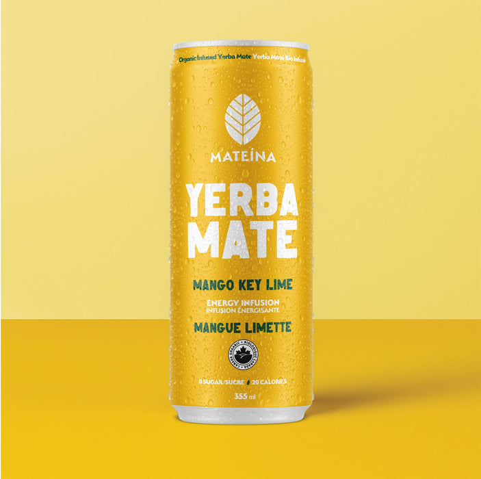 Mateina Yerba Mate  – Mango Key Lime, Organic Sparkling Tea (355ml)