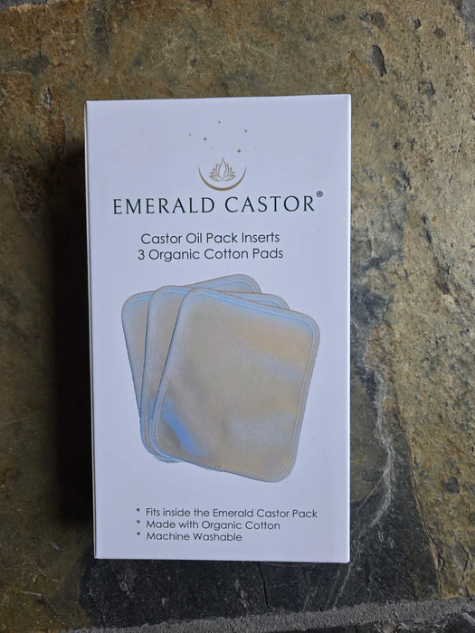 Emerald Organic Cotton Castor Oil Pack Inserts – Reusable Pads for Detox Therapy (3 Pads) 3pads