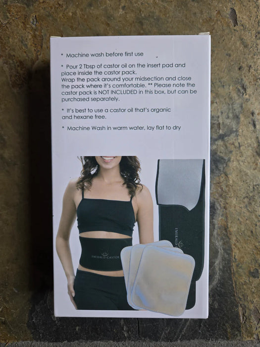 Emerald Organic Cotton Castor Oil Pack Inserts – Reusable Pads for Detox Therapy (3 Pads) 3pads