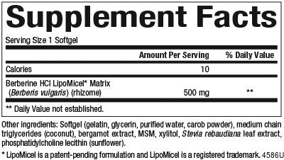 Natural Factors Berberine LipoMicel 500mg  60softgels