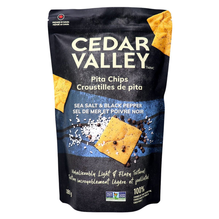 Cedar Valley Pita Chips Sea Salt & Black Pepper 180g