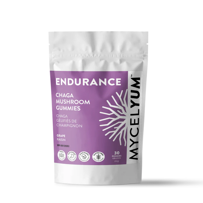 Mycelyum Endurance Chaga Mushroom Gummies – Energy & Immune Support, Vegan (30 Gummies) 30gummies