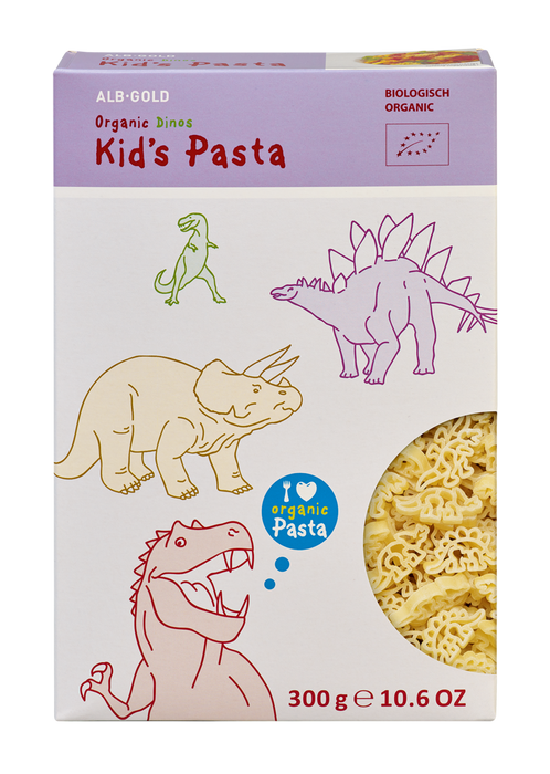 Alb-Gold Organic Dinos Kids Pasta - Fun Dinosaur Shapes, Non-GMO (300g)