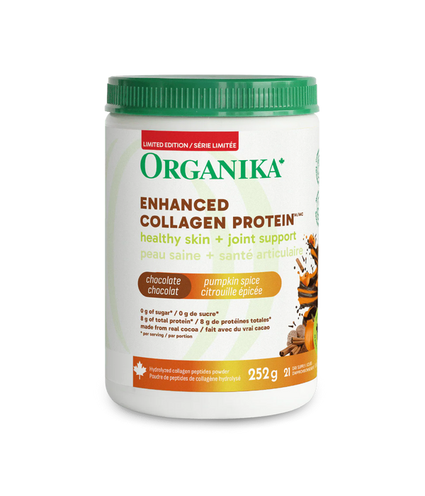Organika Enhanced Collagen Protein – Chocolate Pumpkin Spice Collagen Powder (252g)