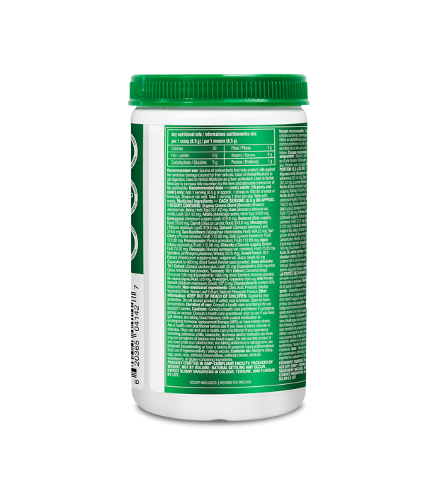 Organika Digest Greens - Superfood Powder with NAC & Milk Thistle, Pineapple Punch Flavour (340g)
