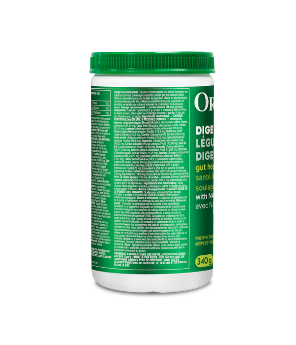 Organika Digest Greens - Superfood Powder with NAC & Milk Thistle, Pineapple Punch Flavour (340g)