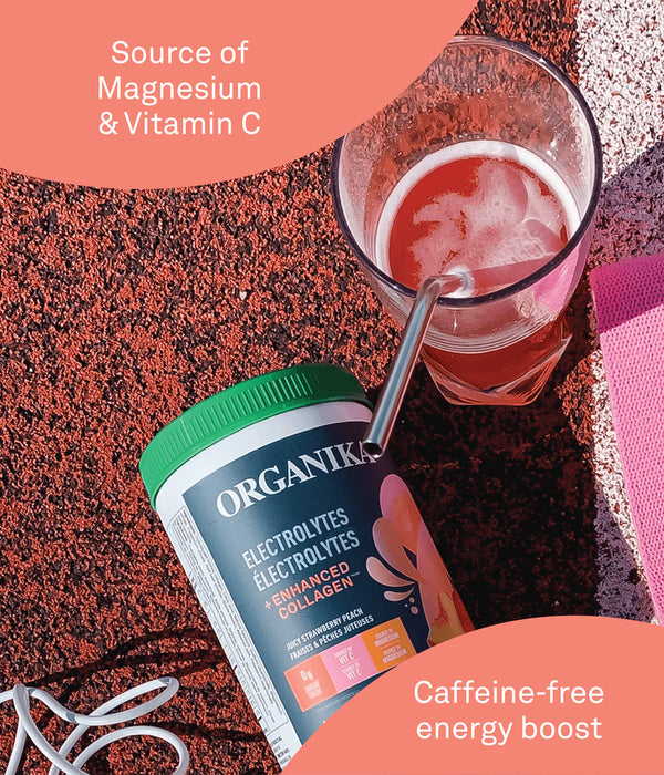 Organika Electrolytes + Enhanced Collagen (Juicy Strawberry Peach Flavour)