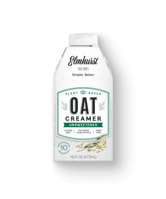 Elmhurst Plant Based Oat Creamer, Non Dairy Unsweetened 473ml