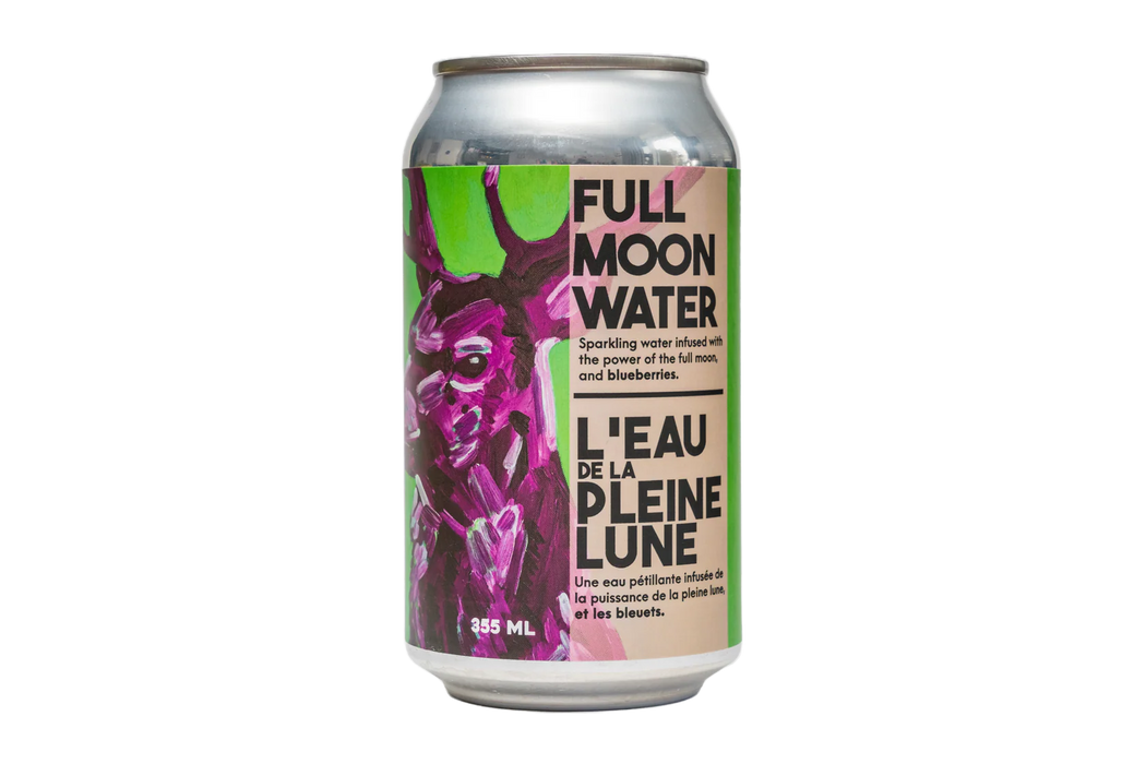 Full Moon Sparkling Water  – Blueberry Infused, Zero Sugar (355ml)