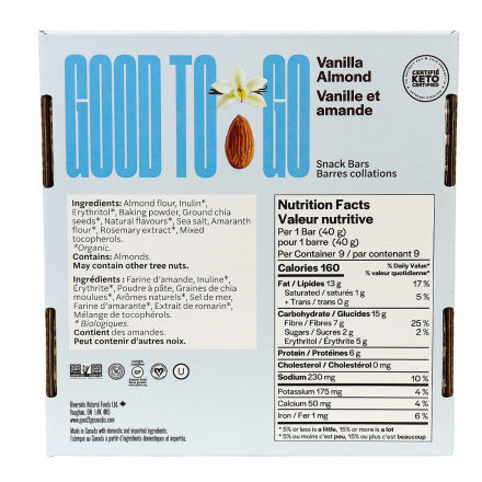 Good To Go Soft Baked Bar Vanilla Almond 40g