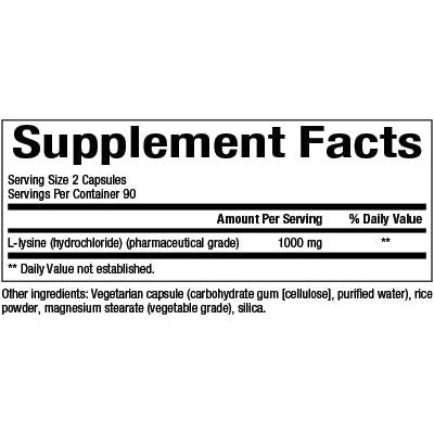 Natural Factors L-Lysine 500mg 90vcap 90vcaps
