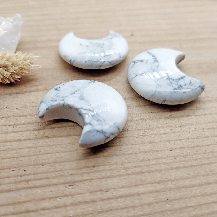 Nature's Expression Carved Moon White Howlite