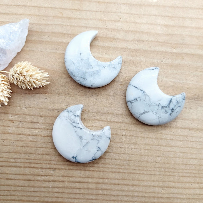 Nature's Expression Carved Moon White Howlite